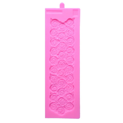 Khuôn silicon làm viền bánh, rau câu, fondant 30 hoa hồng xoáy - 1072