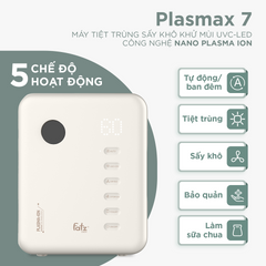 Máy Tiệt Trùng Sấy Khô Khử Mùi Fatzbaby UVC-LED Plasmax 7 FB4823FK - 22L, Tiệt Trùng Hiệu Quả Với Công Nghệ UVC-Leds và Plasma