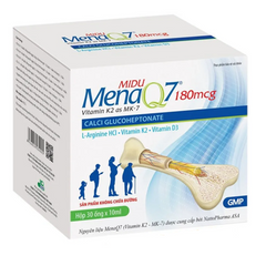 Midu MenaQ7 180mcg Bổ Sung Canxi, Vitamin D3 & K2 - Hỗ Trợ Phát Triển Chiều Cao Cho Trẻ 1-15 Tuổi - Hộp 30 Ống 10ml