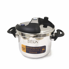 Nồi áp suất Inox 304 Van Kép 3 Cấp Seka SK5859 - Dung Tích 6 Lít, Sử Dụng Trên Mọi Loại Bếp, Giữ Được Hương Vị Tự Nhiên