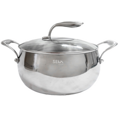 Nồi inox Seka SK6080 đáy 5 lớp 4L - Dùng cho mọi loại bếp, nấu ăn nhanh và đều nhiệt, thiết kế quả táo dễ thương