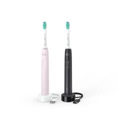 Bộ 2 Bàn Chải Đánh Răng Điện Philips HX3675/15 Series 3100 - Công Nghệ Làm Sạch Mạnh Mẽ, Bảo Vệ Nướu Lợi, Màu Hồng và Đen