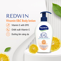 Sữa Dưỡng Thể Trắng Da Nhạy Cảm Redwin Vitamin E&C 400ml - Dưỡng Ẩm, Làm Dịu Da, Hỗ Trợ Tái Tạo, Phù Hợp Với Mọi Loại Da