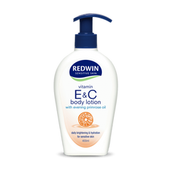 Sữa Dưỡng Thể Trắng Da Nhạy Cảm Redwin Vitamin E&C 400ml - Dưỡng Ẩm, Làm Dịu Da, Hỗ Trợ Tái Tạo, Phù Hợp Với Mọi Loại Da