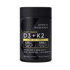Viên Hỗ Trợ Xương Khớp Vitamin D3 + K2 Sports Research 160 Viên - Tăng Cường Hấp Thụ Canxi và Duy Trì Sức Khỏe Xương Răng