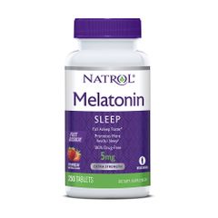 Viên Ngậm Ngủ Ngon Natrol Sleep 5mg - Giúp Thư Giãn, Hỗ Trợ Giấc Ngủ Sâu 250 Viên Hương Dâu Tươi Mát