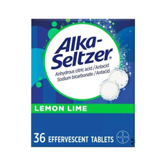 Viên Sủi Hỗ Trợ Dạ Dày Alka-Seltzer Lemon Lime 36 Viên - Giảm Đầy Hơi, Trào Ngược, Ợ Nóng, Tiện Dụng Mỹ