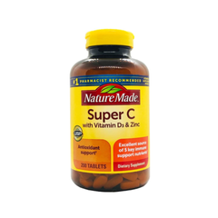 Viên Uống Tăng Hệ Miễn Dịch Nature Made Super C với Vitamin D3 & Zinc 200 Viên - Hỗ Trợ Sức Khỏe Toàn Diện