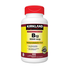 Viên Uống B12 Kirkland 5000mcg 300 Viên - Hỗ Trợ Năng Lượng, Kháng Stress, Sức Khỏe Tinh Thần Từ Mỹ