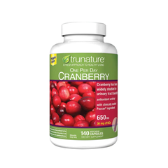 Viên Uống Hỗ Trợ Sức Khỏe Nam Giới Trunature Cranberry 650mg - 140 Viên Giúp Cải Thiện Đường Tiết Niệu và Tăng Cường Miễn Dịch