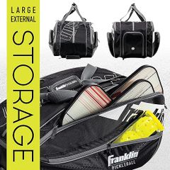 Balo Pickleball Franklin Sports Pro Series Black - Balo Thể Thao 4 Ngăn, Đen, Thiết Kế Cao Cấp, Đựng Vợt và Dụng Cụ Thể Thao