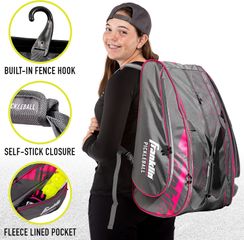 Balo Pickleball Franklin Pro Series Xám Hồng - Dụng Cụ Thể Thao 4 Ngăn Chứa Đồ, Dây Đeo Tháo Rời, Thiết Kế Thời Trang