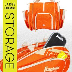 Balo Pickleball Franklin Sports Pro Series Màu Cam - Balo Thể Thao Thời Trang 4 Ngăn Đựng Dụng Cụ và Phụ Kiện An Toàn