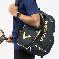 Balo Pickleball Vulcan VPRO Đen/Vàng - Balo Thể Thao Đa Chức Năng Cho Bóng Ném, Quần Vợt và Du Lịch