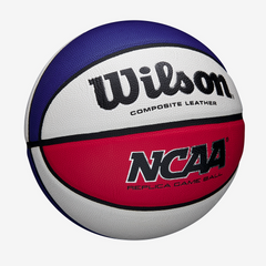 Bóng Rổ Wilson NCAA Evo NXT Replica WZ20033 - Đỏ Trắng Xanh, Size 7, Chơi Trong Nhà & Ngoài Trời, Bóng Da Nhân Tạo Bền Bỉ