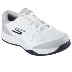 Giày Pickleball Skechers Men's Viper Court Smash Trắng Xám - Giày Tennis Thể Thao Nam Thoáng Khí, êm Ái, Đa Năng