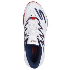Giày Pickleball Skechers Viper Court Rally Trắng Xanh - Giày Tennis Thoáng Khí, Nhẹ, Dễ Chịu Cho Người Chơi Thể Thao