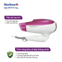 Máy Sấy Tóc Gấp Gọn BlueStone HDB-1859 1800W - Thiết Kế Cầm Tay Nhẹ, Công Nghệ Ion Sấy Nhanh Không Hại Tóc