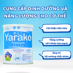 Sữa Bột Yarako Premium Sure - Sữa Dinh Dưỡng Hỗ Trợ Phục Hồi Sức Khỏe, Giàu Năng Lượng Cho Người Cao Tuổi, 400g, 900g