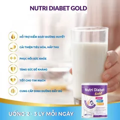 Sữa Dinh Dưỡng Nutri Diabet Gold cho Người Tiểu Đường - Hỗ Trợ Ổn Định Đường Huyết, Tăng Đề Kháng, Hương Vị Vani Ngon Miệng