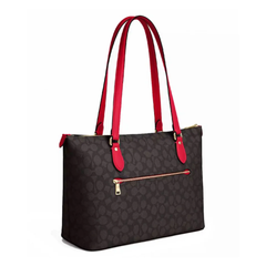 Túi Tote Nữ Coach Gallery In Signature Canvas CW381 - Thiết Kế Sang Trọng Đen Đỏ, Dành Cho Phụ Nữ Thời Trang, Đựng Đồ Tiện Dụng
