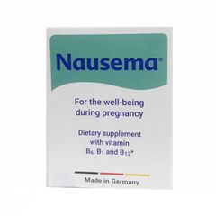 Viên uống hỗ trợ giảm ốm nghén Nausema - Vitamin B cho mẹ bầu, giảm triệu chứng mang thai, hộp 30 viên, sản phẩm đáng tin cậy.