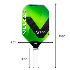 Vợt Pickleball Vulcan V930 Hybrid 13mm - Công Nghệ ZEP9 Tối Ưu Độ Xoáy và Kiểm Soát, Dành Cho Người Chơi Nghiêm Túc