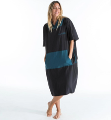 Áo Lướt Sóng 500 Poncho Decathlon Olaian 8574475 Màu Đen - Thay Đồ Dễ Dàng và Khô Nhanh Cho Người Lướt Sóng
