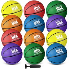 Combo 12 Quả Bóng Rổ Libima Rubber Basketballs Kèm Bơm - Thể Thao Chất Lượng Cao Cho Thanh Thiếu Niên Tập Luyện và Thi Đấu