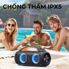 Loa Bluetooth Earfun Uboom Raver 90W - Nghe nhạc mạnh mẽ, kết nối ổn định, cổng mic 6.5mm, chống nước IPX5, âm thanh sống động.