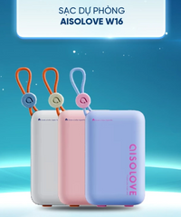 Pin Sạc Dự Phòng Xiaomi Aisolove W16 10000mAh 22.5W Cáp Type-C - Sạc Nhanh Hỗ Trợ Nhiều Thiết Bị, Thiết Kế Nhỏ Gọn, Đa Màu Sắc