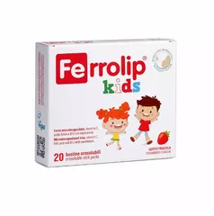 Sắt Hữu Cơ Dạng Bột Ferrolip Kids Vị Dâu - Thực Phẩm Bổ Sung Cho Trẻ Em Với Vitamin C, Axit Folic & Vitamin B12, Bổ Trợ Phát Triển Toàn Diện
