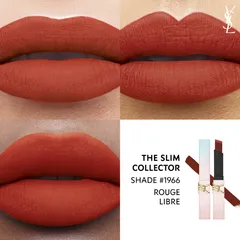 Son thỏi lì YSL The Slim Leather-Matte 1966 Rouge Libre màu đỏ gạch bản giới hạn - Son cao cấp, tôn da và thời thượng