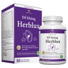 Viên uống Đề kháng Herblux - Tăng cường miễn dịch, hỗ trợ tiêu hóa ngon miệng & giấc ngủ cho người suy nhược, 60 viên bổ sung sức khỏe