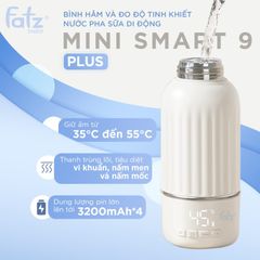 Bình pha sữa di động Fatzbaby Mini Smart 9 Plus FB3878BT - Đo độ tinh khiết nước và kiểm tra chất lượng an toàn cho bé 600mL