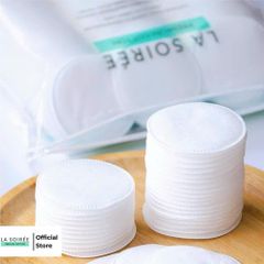 Bông Tẩy Trang La Soirée Premium Cotton 225 Miếng - Siêu Mềm Mịn, Thấm Hút Tốt, Phù Hợp Với Mọi Loại Da