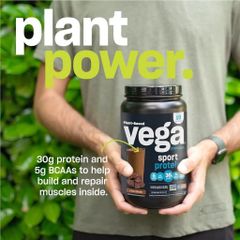 Bột Protein Thực Vật Hữu Cơ Vega Sport - 30g Protein, Hỗ Trợ Phục Hồi Cơ Bắp, Dành Cho Người Ăn Chay - Hương Vị Vani & Bơ Đậu Phộng