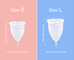 Cốc nguyệt san BeBu silicone y tế siêu mềm - An toàn, tiện lợi cho kỳ kinh nguyệt, phù hợp cho phụ nữ đã sinh và chưa sinh