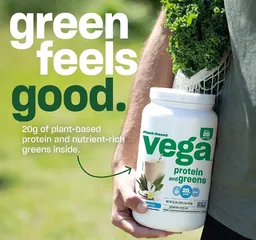 Đạm Thực Vật Rau Xanh Vega Protein + Greens Mỹ - Bổ Sung Protein Chay Hữu Cơ, Vị Chocolate và Berry, Đáp Ứng Dinh Dưỡng Lành Mạnh
