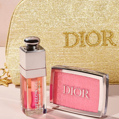 Bộ Quà Tặng Dior Lip & Cheek Pink Glow Ritual Set 3 Món - Phấn Má Hồng & Son Dưỡng Môi Hồng Nhạt Sang Trọng, Phù Hợp Mọi Dịp