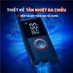 Máy Bơm Lốp Xe Ô Tô & Xe Máy Mini Pin 6000mAh - Cảm Biến Áp Suất, Công Suất 120W, Thiết Kế Gọn Nhẹ, Thao Tác Dễ Dàng