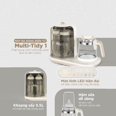Máy tiệt trùng đa năng Fatzbaby Multi-Tidy 1 FB9618HB - Sấy khô, đun và hâm nước, khoang sấy 5.5L, công nghệ UVC-LED