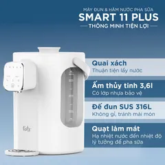 Máy Đun và Hâm Nước Pha Sữa Fatzbaby Smart 11 Plus FB3835HB - 3.6L, Chức Năng Khử Clo, Màn Hình LED, An Toàn cho Trẻ Em