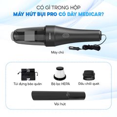 Máy Hút Bụi Cầm Tay Ô Tô Medicar 100W - Sạc Qua Tẩu Xe, Lực Hút Mạnh 6500PA, Tiện Lợi Vệ Sinh Nội Thất Ô Tô