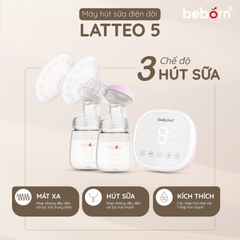 Máy Hút Sữa Điện Đôi Beborn Latteo 5 BP06TG - Tiện Lợi, Hiện Đại Với Pin Sạc, 3 Chế Độ Hút Cho Mẹ Bỉm Sữa Ở Mọi Nơi
