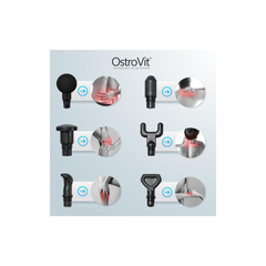 Máy Massage Cầm Tay OstroVit OMG-01 - Thiết Bị Thư Giãn Cơ Bắp Đa Năng Với 6 Đầu Massage, Lý Tưởng Cho Phục Hồi Sau Tập Luyện
