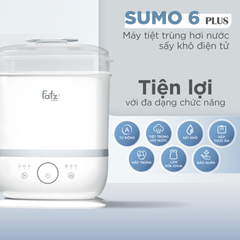Máy Tiệt Trùng Hơi Nước Fatzbaby Sumo 6 Plus FB4970BT - Sấy Khô, Hấp Thực Phẩm, Làm Sữa Chua, Tiện Lợi Cho Mẹ Bỉm Sữa