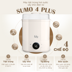 Máy Tiệt Trùng Sấy Khô Fatzbaby Sumo 4 Plus FB4922BK - Dung Tích Lớn 6 Bình Sữa, Chức Năng Bảo Quản Vô Trùng 8 Giờ