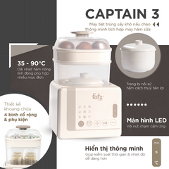 Máy Tiệt Trùng Sấy Khô Nấu Cháo và Hâm Sữa Fatzbaby Captain 3 FB4326SL - Thiết Bị Đa Năng An Toàn Cho Bé
