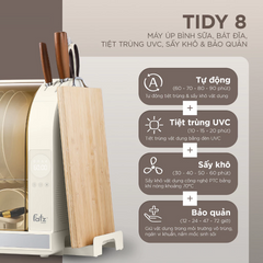 Máy Úp Bình Sữa Tiệt Trùng Fatzbaby Tidy 8 FB4630ZH - Công Suất 290W, Dung Tích 30L, Công Nghệ UVC LED, Sấy Khô PTC